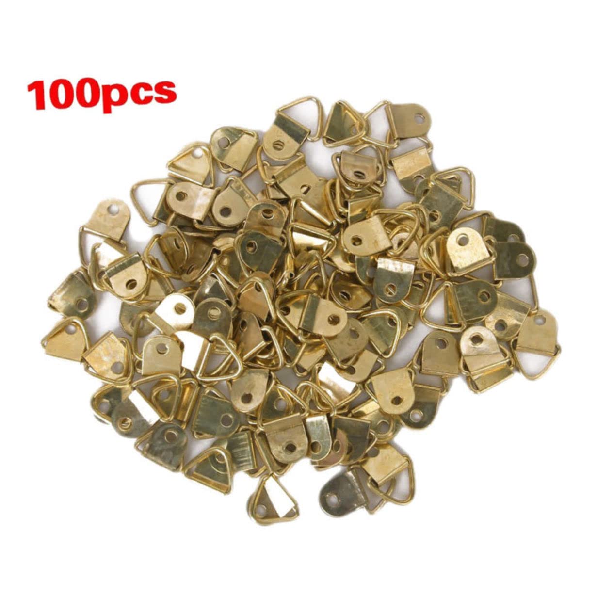 100 Pcs Triangular Picture Frame Hangers with Rings - Small Metal Hooks for Hanging Frames, Canvas & Artwork - Perfect for Home Decor, Gallery Displays & DIY Projects