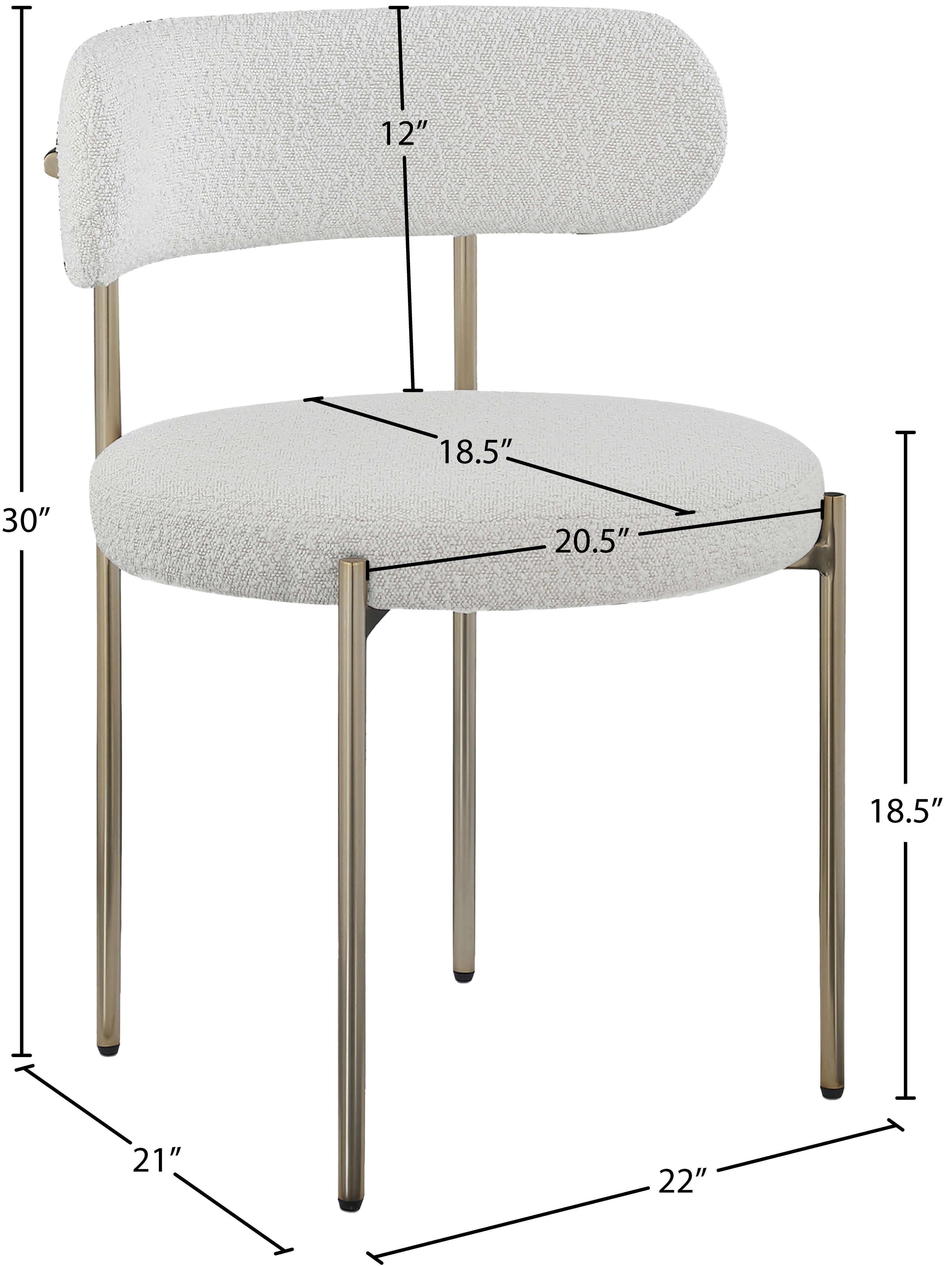 Luxury Boucle Fabric Dining Chair - Modern Upholstered Accent Chair for Kitchen, Dining Room & Office - Soft & Comfortable Mid Century Design - Perfect for Home Decor & Entertaining
