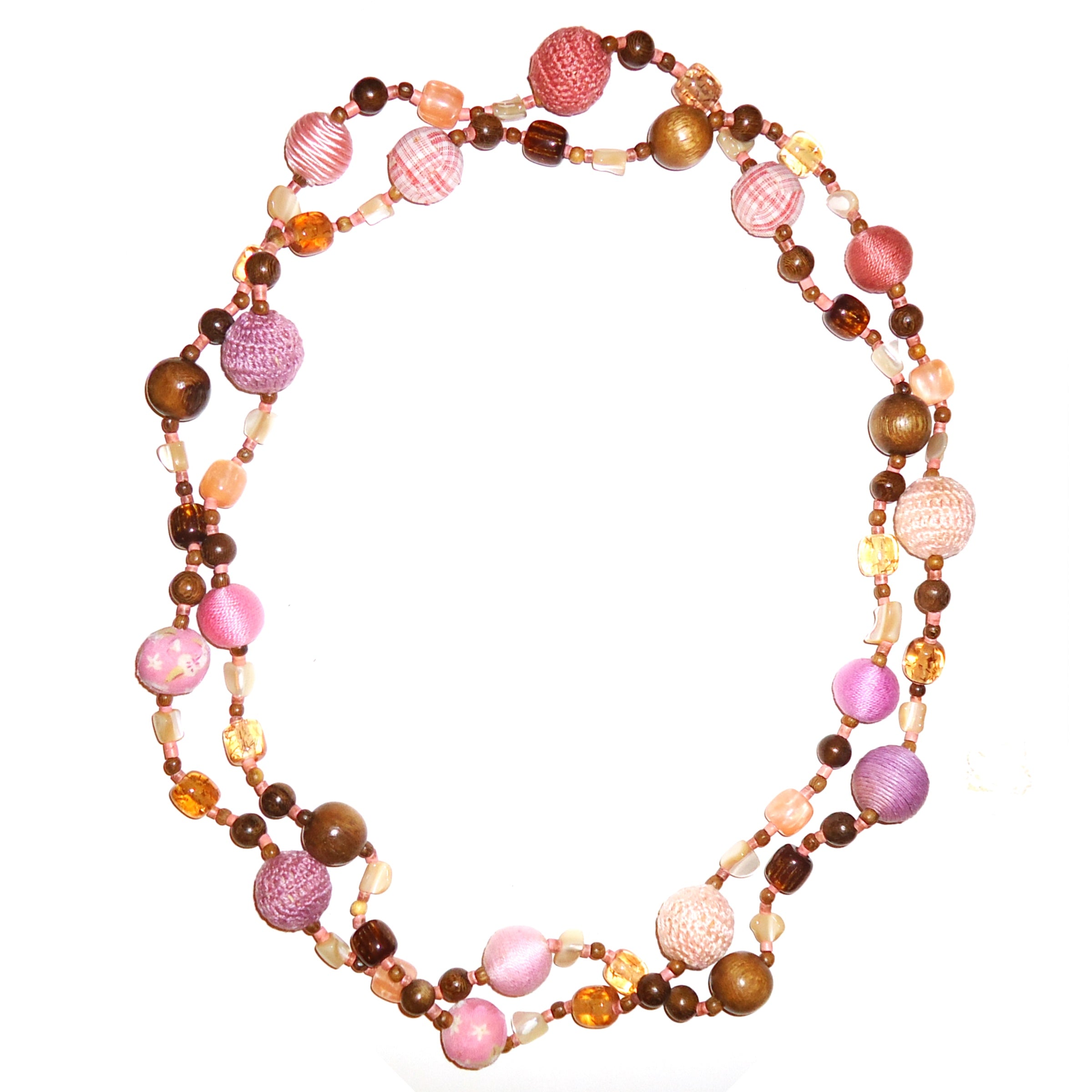 Elegant Multi Bead Necklace in Mauve - Boho Chic Jewelry for Women, Perfect for Parties, Weddings & Everyday Wear