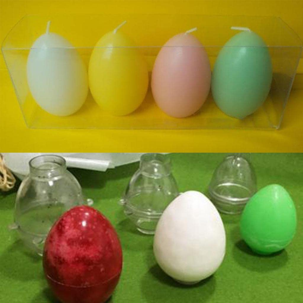joyMerit 2-Pack Egg Shaped Candle Molds - Handmade Soap & Candle Making Tools, Clear Silicone DIY Craft Supplies for Home Decor, Wedding Favors & Holiday Gifts