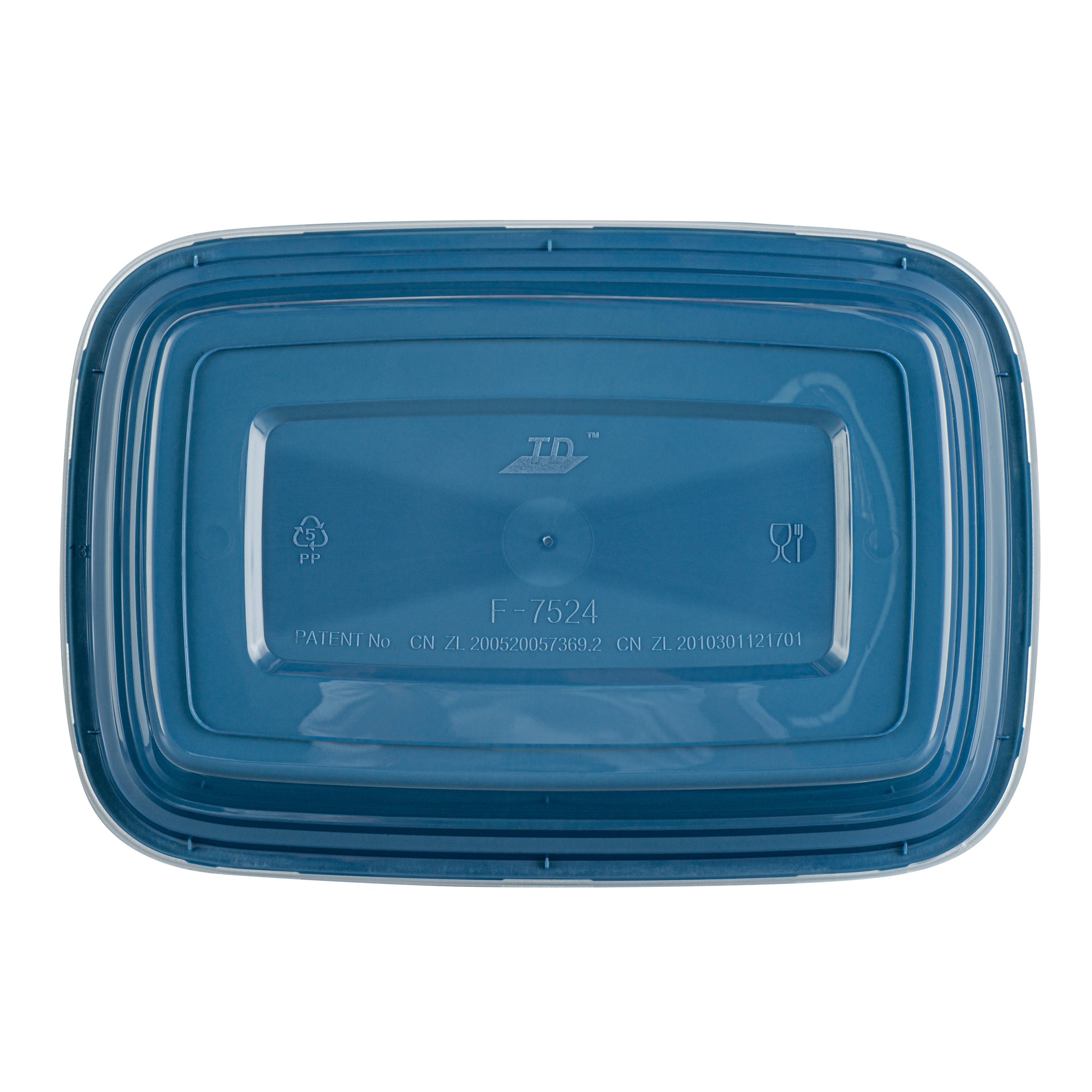 24 oz Rectangle Midnight Blue Plastic Food Storage Container with Clear Lid - Microwave Safe, 8