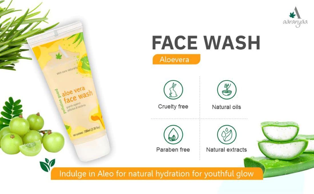 Aaranyaa Aloe Vera Face Wash with Rosemary & Amla Extract | 100ml | Gentle Cleansing for Acne-Prone & Sensitive Skin | Daily Skincare Routine