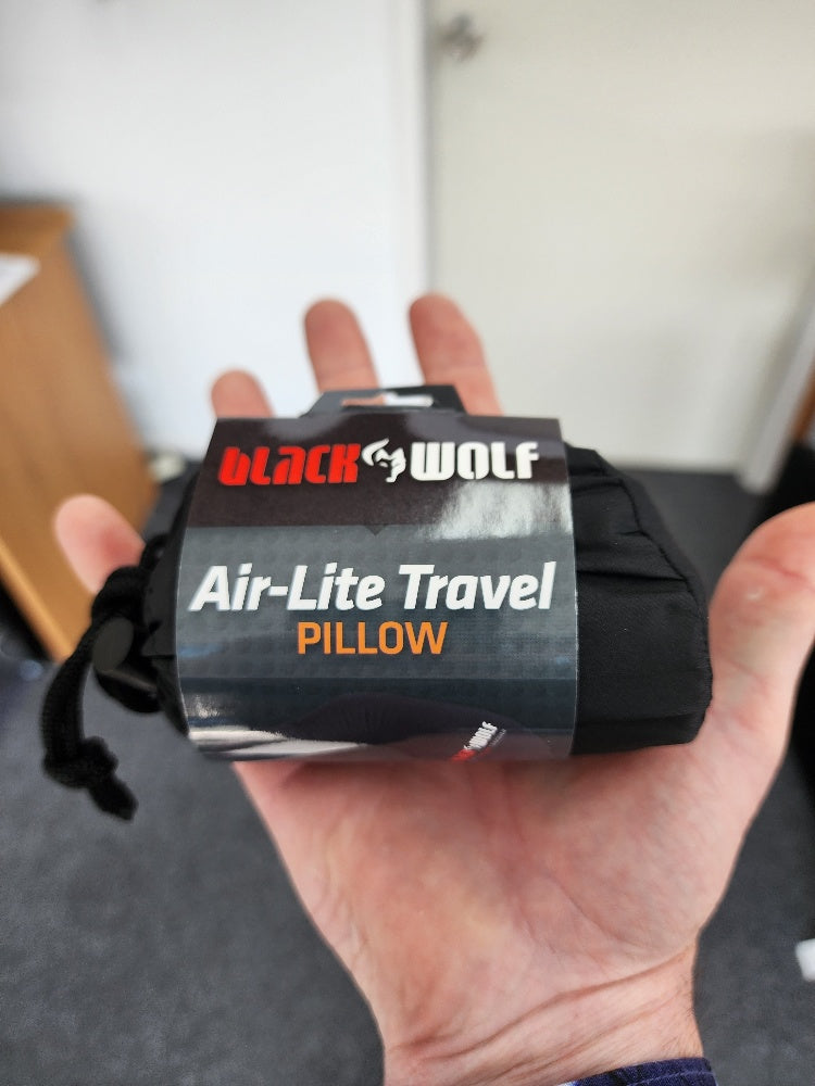 Black Wolf Air Lite Pro Pillow - Ultra Lightweight & Supportive Travel Pillow for Neck Pain Relief - Perfect for Airplanes, Camping & Home Use