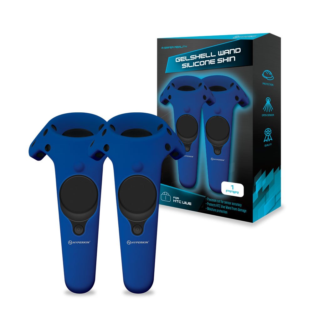 Hyperkin GelShell Silicone Skin Cover for HTC Vive Pro & HTC Vive Controllers - Blue (2-Pack) | Protective Grip for VR Gaming, Exercise & Virtual Reality Experiences