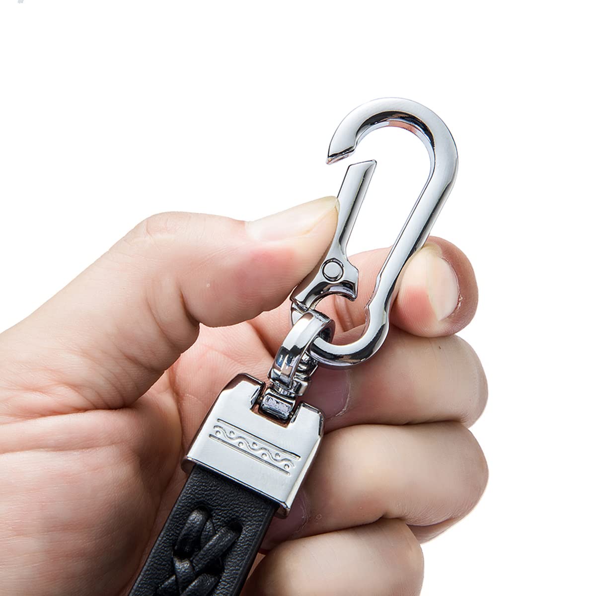 Universal PU Leather Keychain for Men & Women - Durable Metal Car Key Ring Holder - Perfect for Car Keys, House Keys & Gift Giving