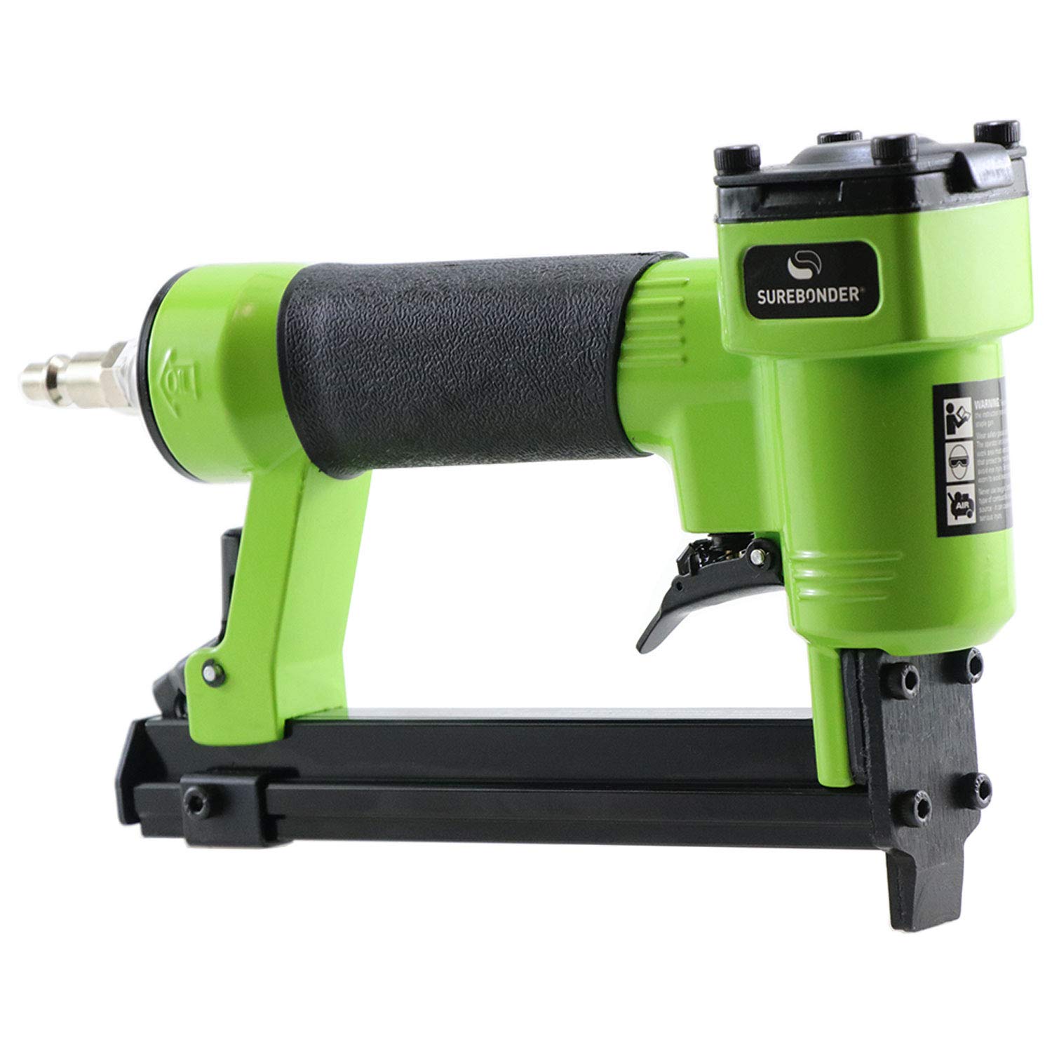 Surebonder 22G Narrow Crown Pneumatic Staple Gun for Upholstery - Heavy Duty Staple Gun with Blow Molded Case (Air Compressor Required, Not Included) - Perfect for Furniture Repair, DIY Projects & Home Renovation