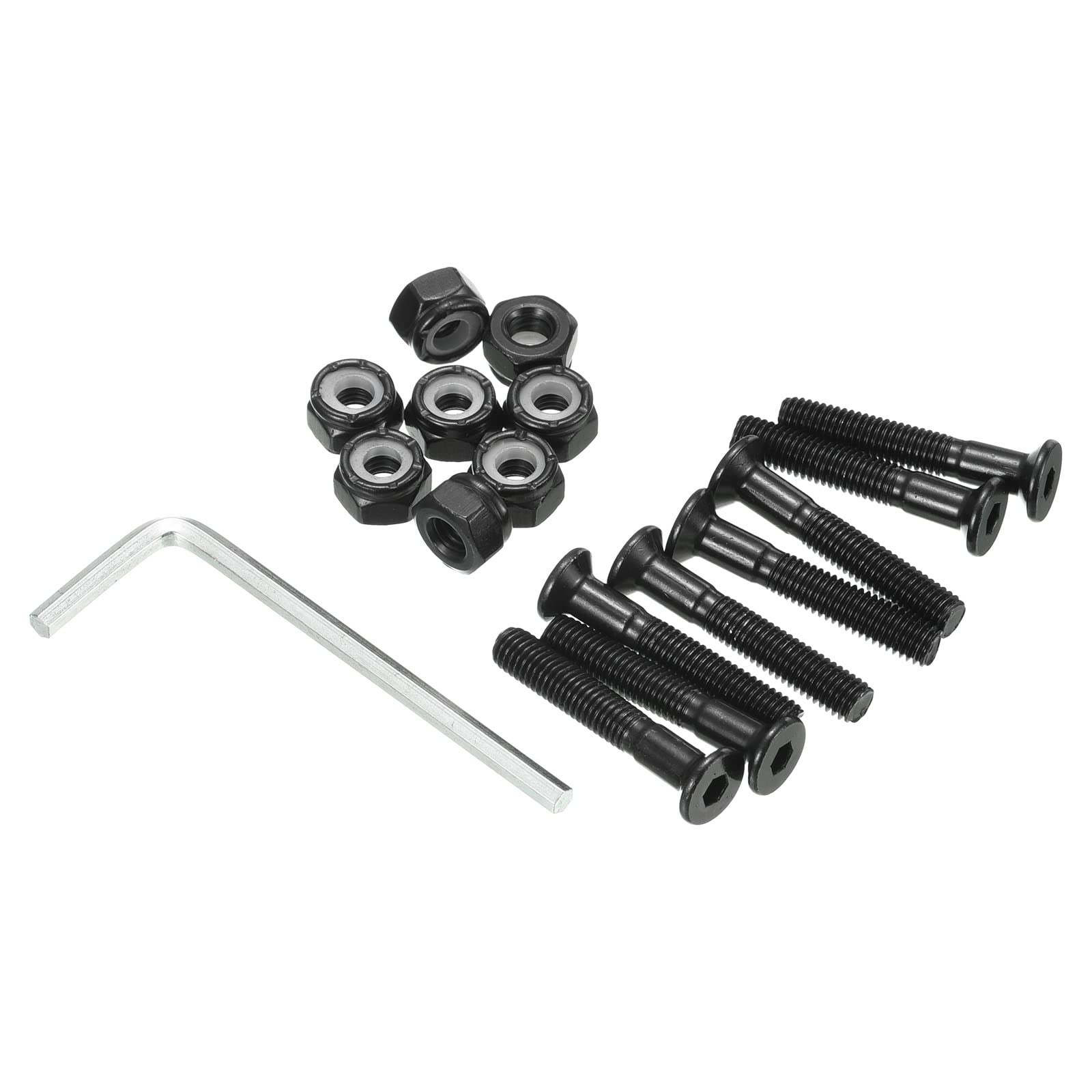 PATIKIL Skateboard Hardware Kit - 8pcs Mounting Screws, Hex Head Bolts & Nuts Set with Spanner Tool for Longboard, Cruiser, Skateboard - Perfect for Board Assembly & Maintenance