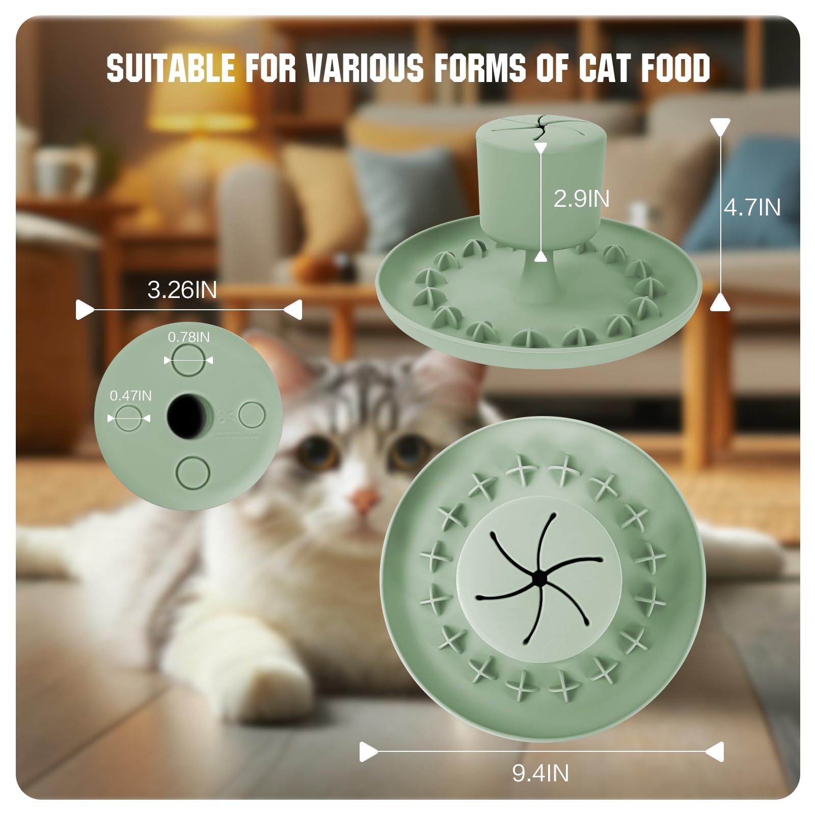 2-in-1 Slow Feeder Cat Bowl with Silicone Suction Cup - Interactive Puzzle Cat Treat Dispenser & Food Bowl - Reduces Flatulence, Anxiety & Boredom - Perfect for Busy Cats, Mealtime Enrichment & Indoor Play