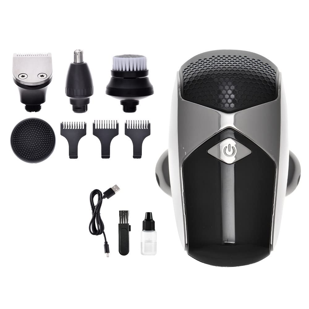 6-in-1 LCD Electric Head Shaver for Bald Men - Rechargeable Wet/Dry Shaving System with Floating Heads (Black) - Perfect for Travel, Gym & Daily Grooming