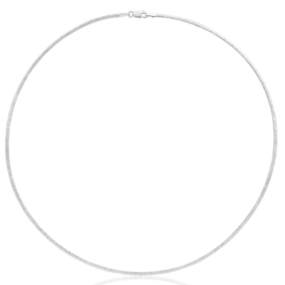 9ct White and Yellow Gold Reversible Omega Chain Necklace 43cm - Elegant Unisex Jewelry for Everyday Wear and Special Occasions