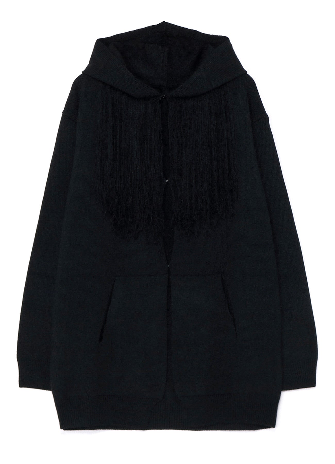 CORPILON Women's Bulky Wool Fringe Knit Parka Coat - Warm Winter Outerwear for Casual Street Style & Cold Weather Fashion