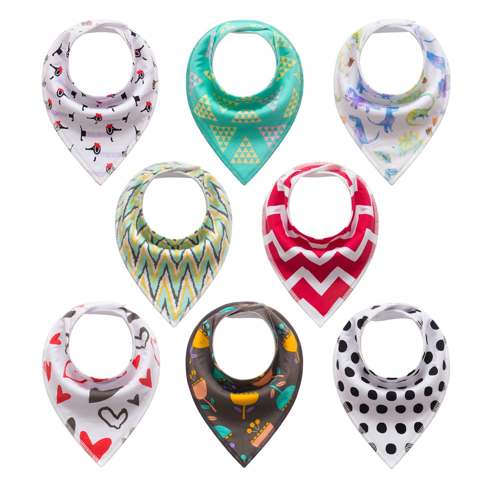 Soft & Absorbent 100% Cotton Baby Bandana Drool Bibs for Newborns, Boys & Girls - Unisex Organic Cotton Bibs for Feeding, Teething & Messy Playtime