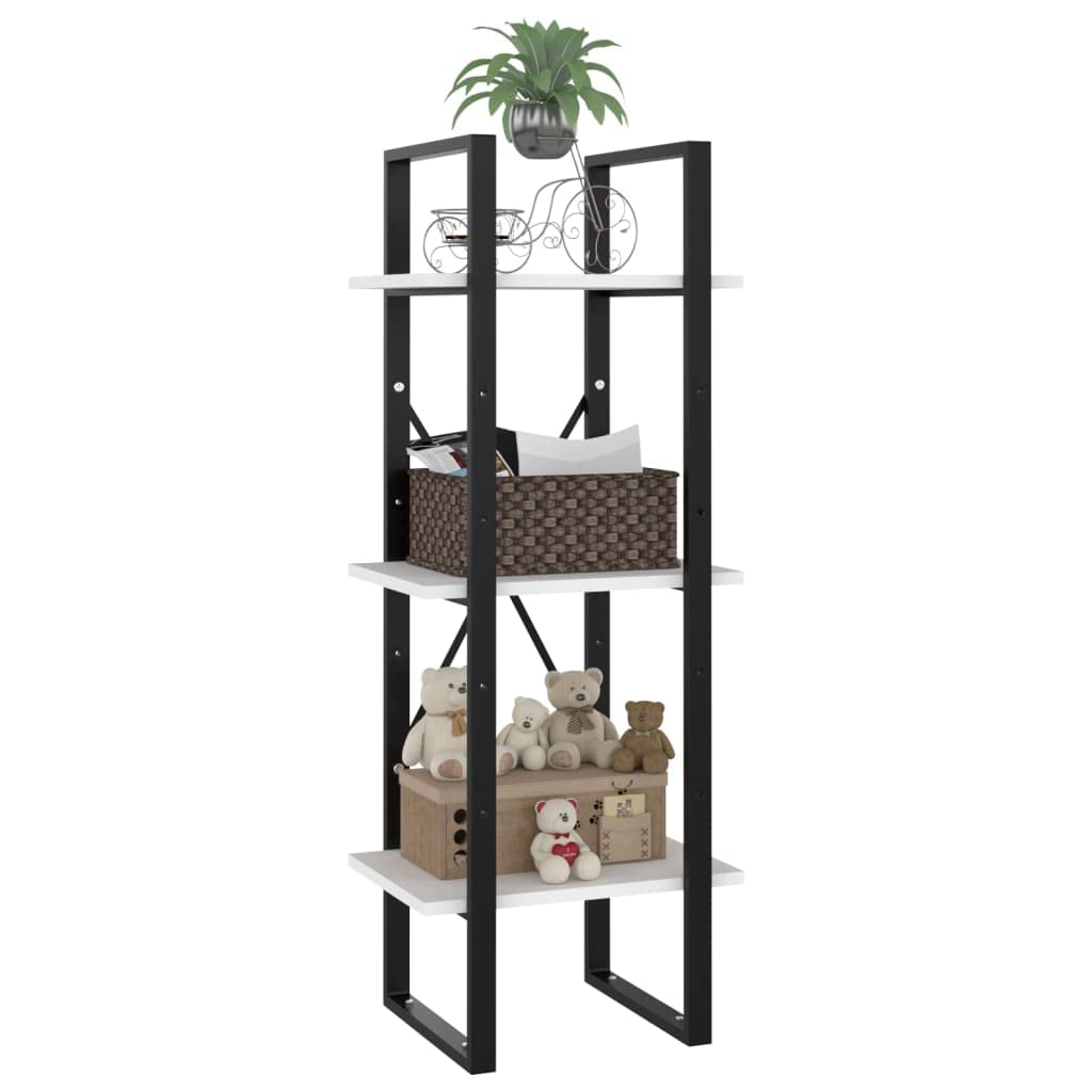 3-Tier Bookcase Storage Cabinet - White Multipurpose Bookshelf & Display Shelf for Living Room, Bedroom - 15.7