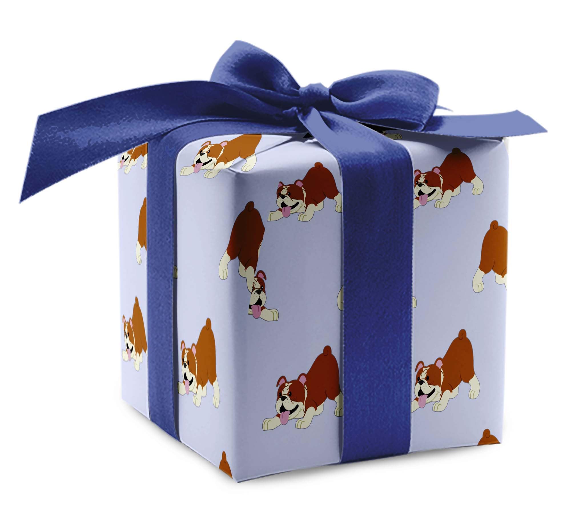 Premium Cartoon English Bulldog Gift Wrap - Playful Bull Dog Wrapping Paper for Christmas, Birthday & Puppy Party Decorations (20x30 Inch) | Perfect for Dog Lover Gifts, Holiday Presents & Special Occasion Packaging