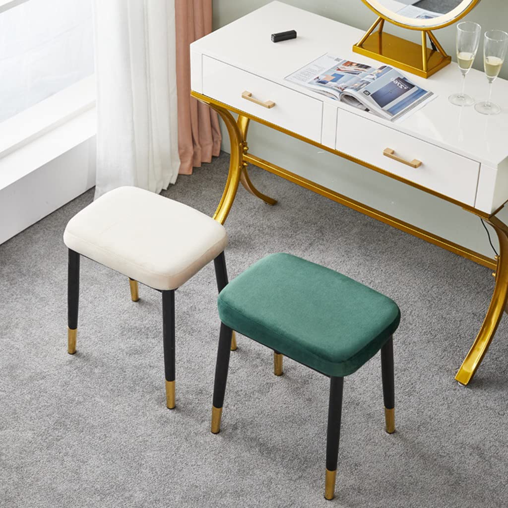 Vanity Stool with Padded Cushion - Carbon Steel Makeup Chair for Women & Girls - Durable Beauty Seat with Strong Load-Bearing Capacity - Perfect for Dressing Table, Bedroom, Salon & Makeup Studio