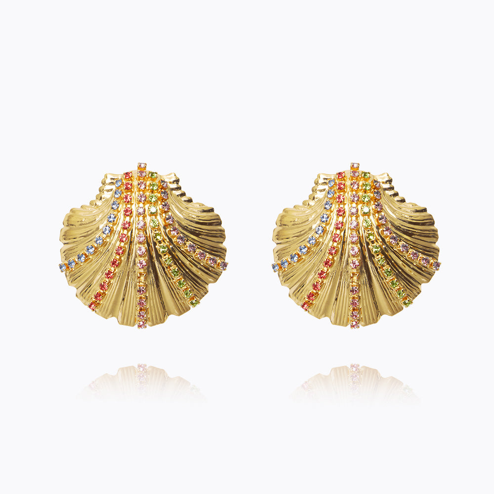 Mirella Rainbow Shell Earrings for Women - Handmade Boho Beach Jewelry, Perfect for Summer Vacations, Weddings & Festivals