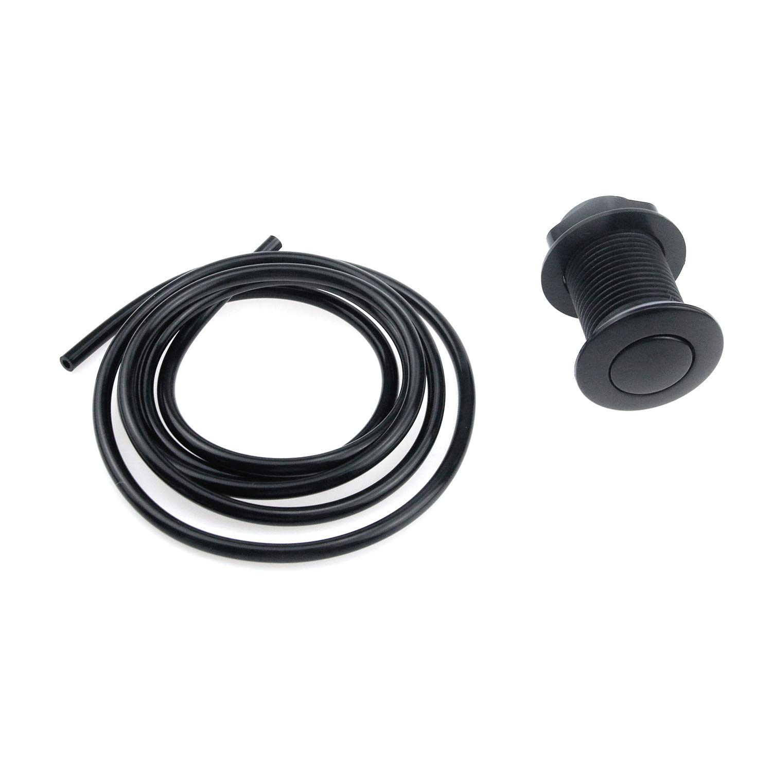 Air Activated Switch Button with 1.5m/5ft Air Hose for Sink Garbage Disposal - Matte Black - Easy Installation for Kitchen Sink Waste Disposal Systems