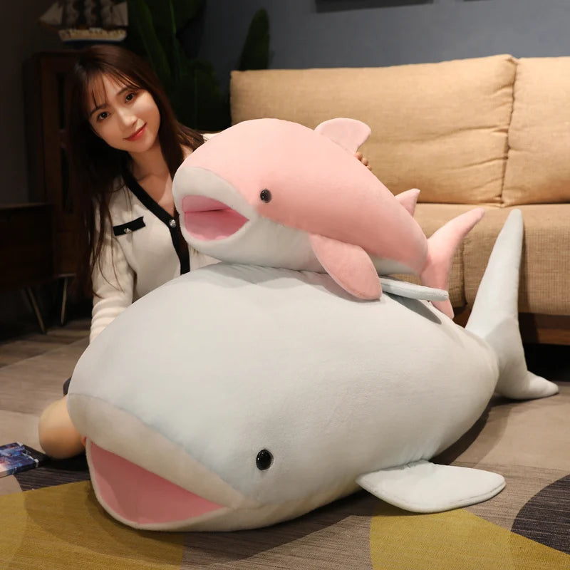 55/70/120cm Giant Whale Plush Toy - Soft Stuffed Animal Shark Pillow for Kids & Children | Cute Sleeping Cushion, Nursery Decor, Birthday Gift, Cuddle Companion for Bedtime & Playtime