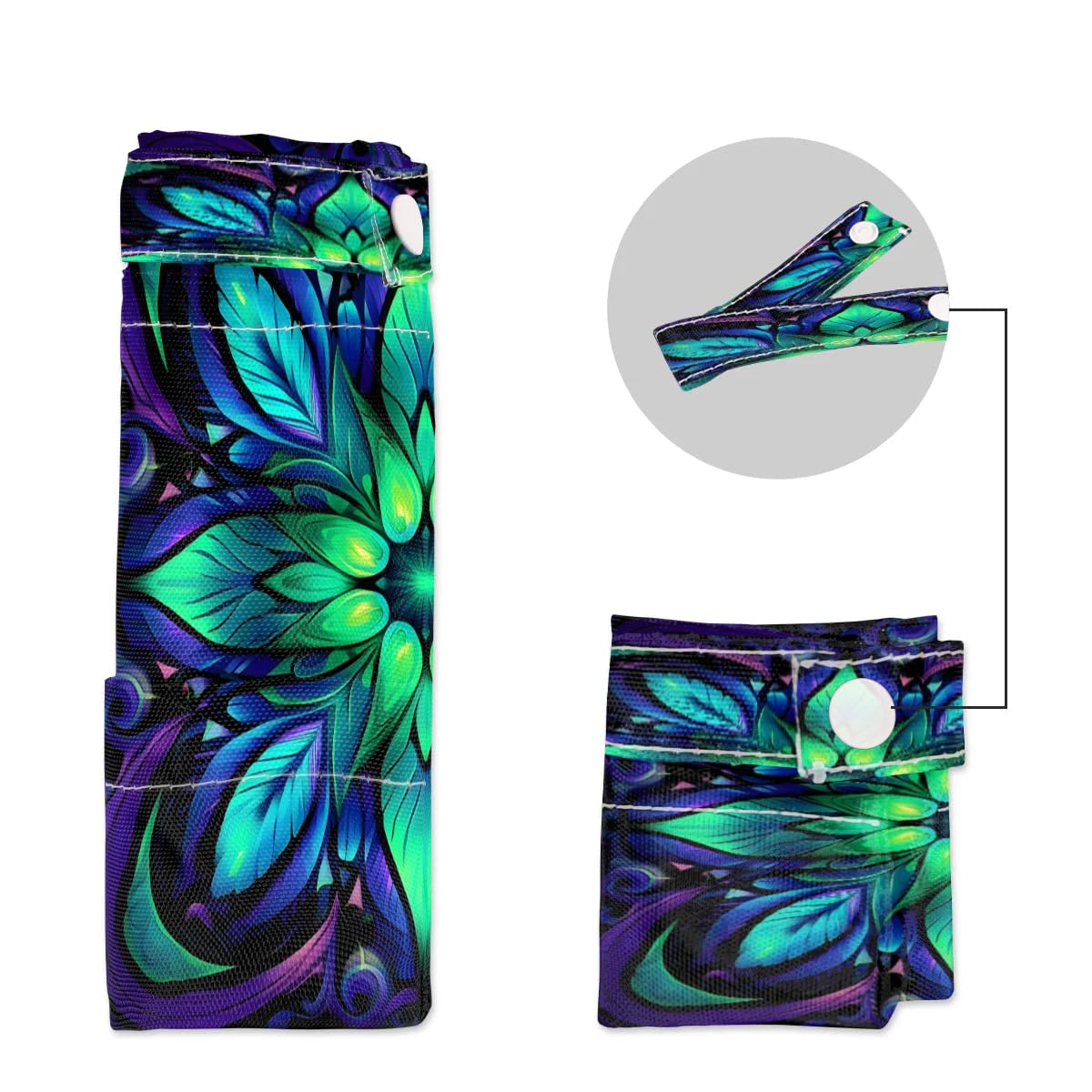 Waterproof Mandala Print Wet Dry Bag 2-Pack - Reusable Travel Laundry Bag, Swimwear Storage & Cloth Diaper Organizer for Beach, Pool, Gym, Yoga | Ideal for Swimsuits, Wet Clothes & Baby Essentials