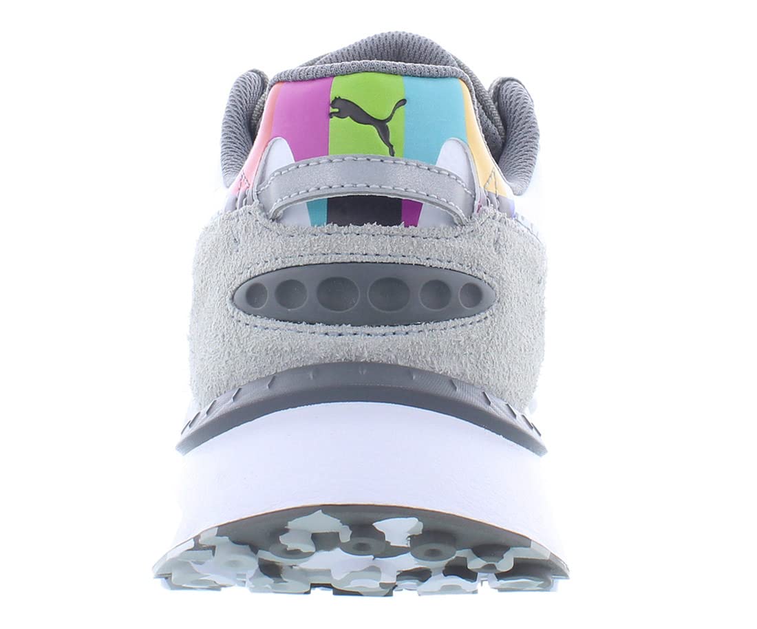 PUMA Wild Rider Men's Running Shoes - Size 8 White/Grey - Lightweight Athletic Sneakers for Jogging, Gym & Casual Wear
