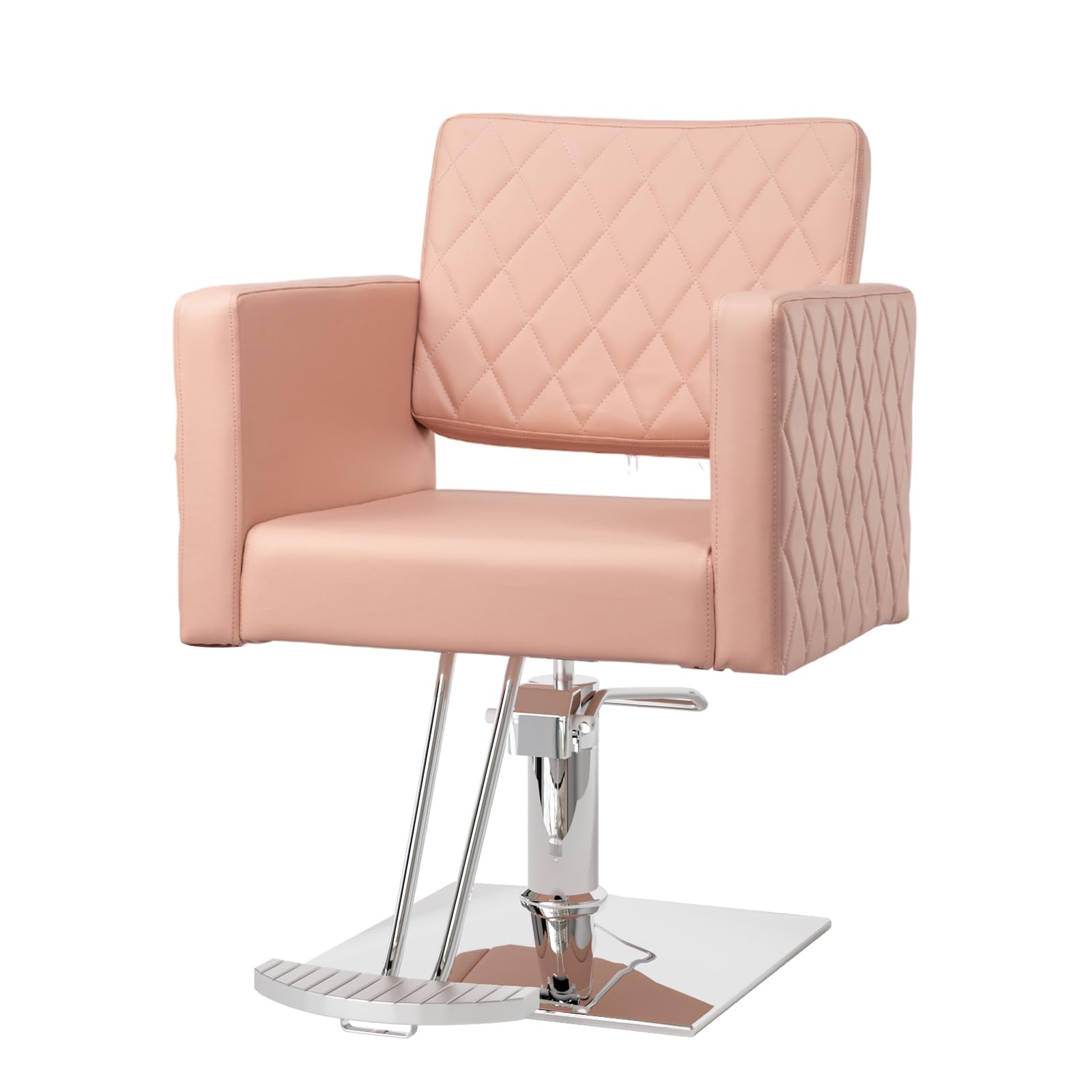 Pink Hydraulic Salon Chair for Hair Stylists - Wide Seat & Aluminum Alloy Footrest - Heavy Duty Barber Chair for Beauty Salon, Spa & Cosmetology - Perfect for Hairdressing, Styling & Professional Salon Equipment