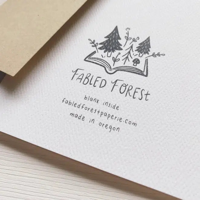 Fabled Forest New Baby Greeting Card - Hello Little One Bear Design - Perfect for Baby Showers, Birth Announcements & Newborn Gifts
