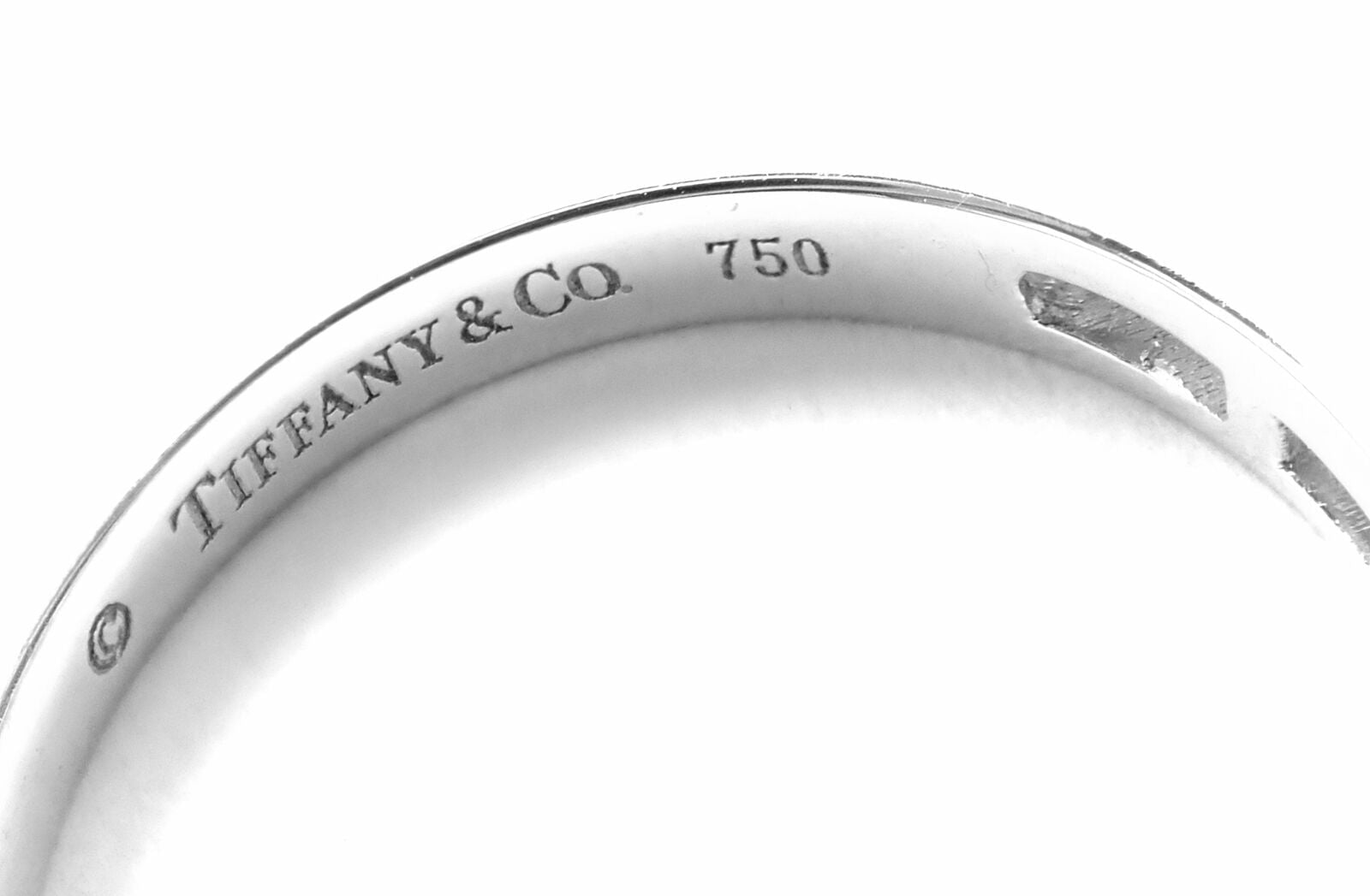 Authentic Tiffany & Co 18k White Gold Diamond Channel Set Band Ring for Women - Luxury Wedding, Engagement & Anniversary Jewelry Gift