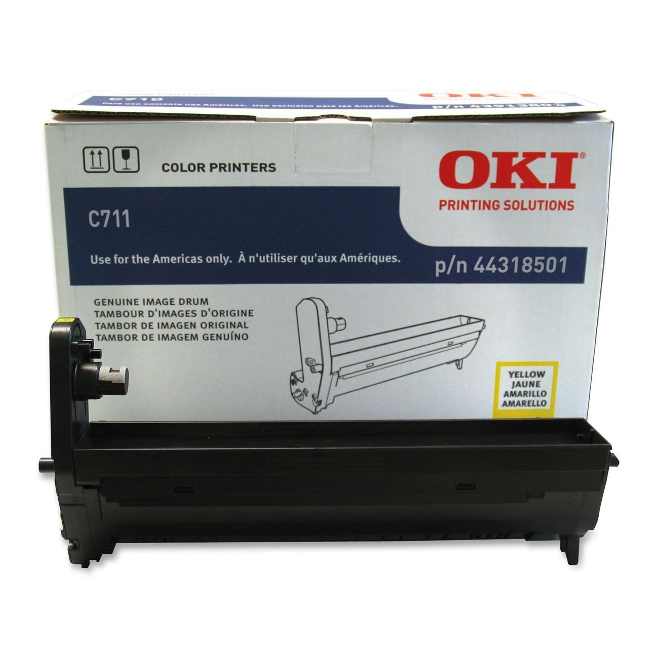 OKI Data 44318501 Yellow Image Drum for C711 Series Printers - High Yield 20,000 Pages | Replacement Toner Cartridge for Office & Home Printing