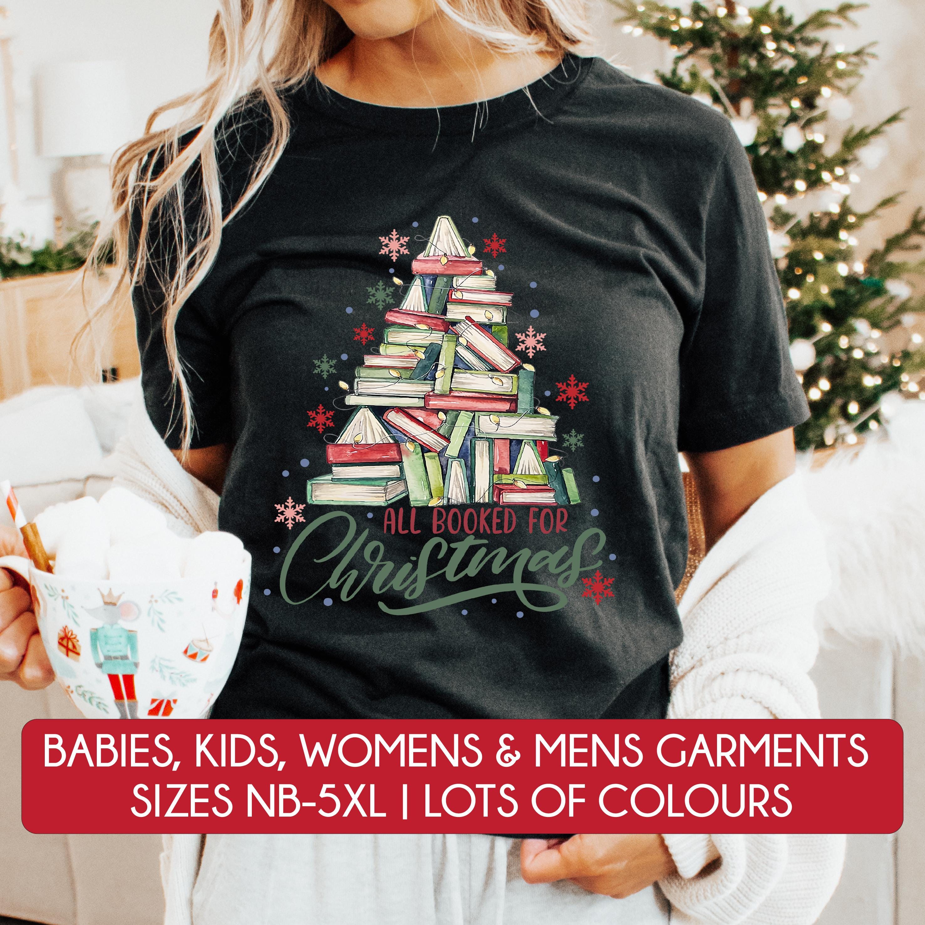 All Booked For Christmas T-Shirt - Festive Holiday Graphic Tee for Men & Women - Perfect for Xmas Parties, Gifts & Family Gatherings