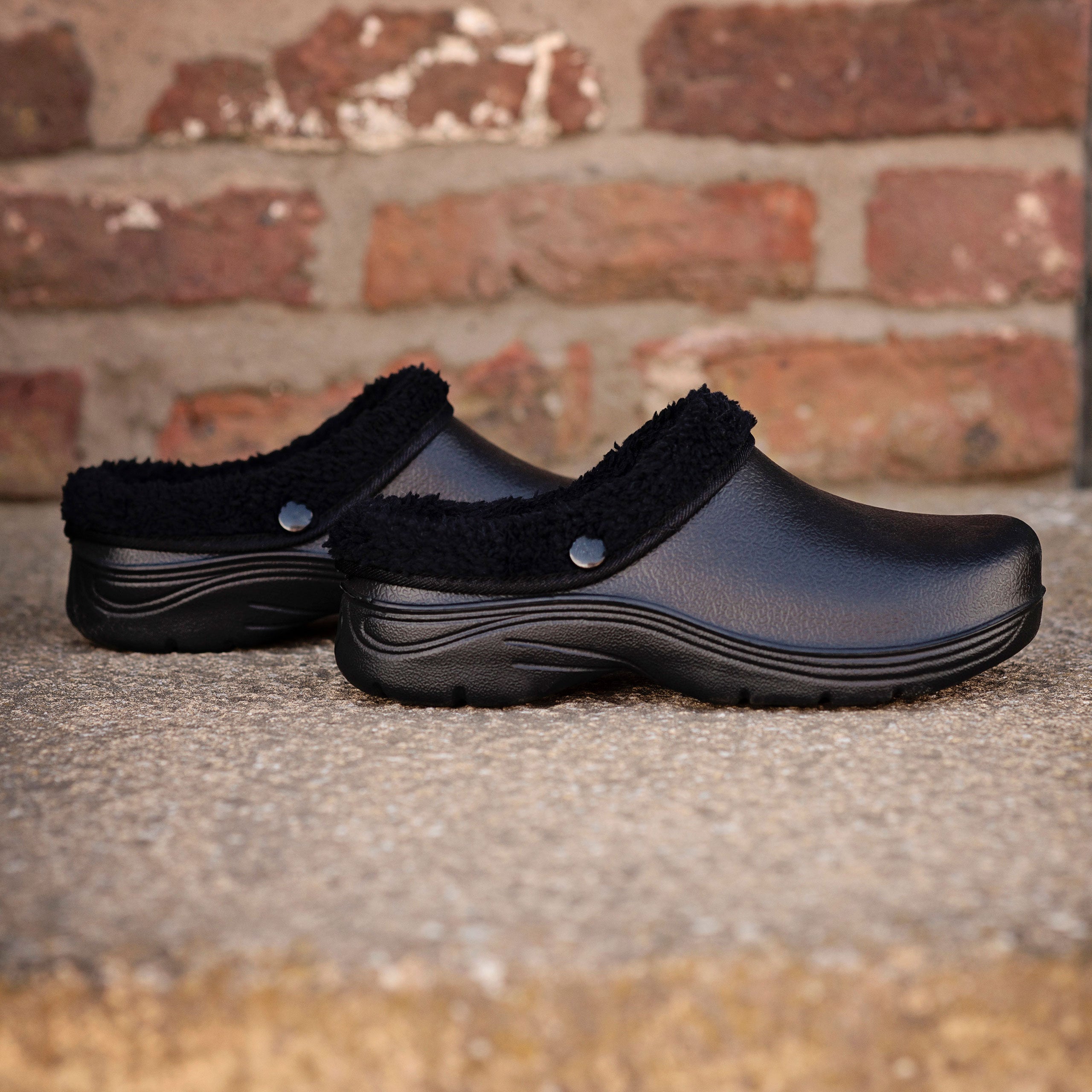 Men's Thermal Fleece Lined Garden Clogs - Warm Winter Outdoor Shoes for Gardening, Yard Work & Home Use