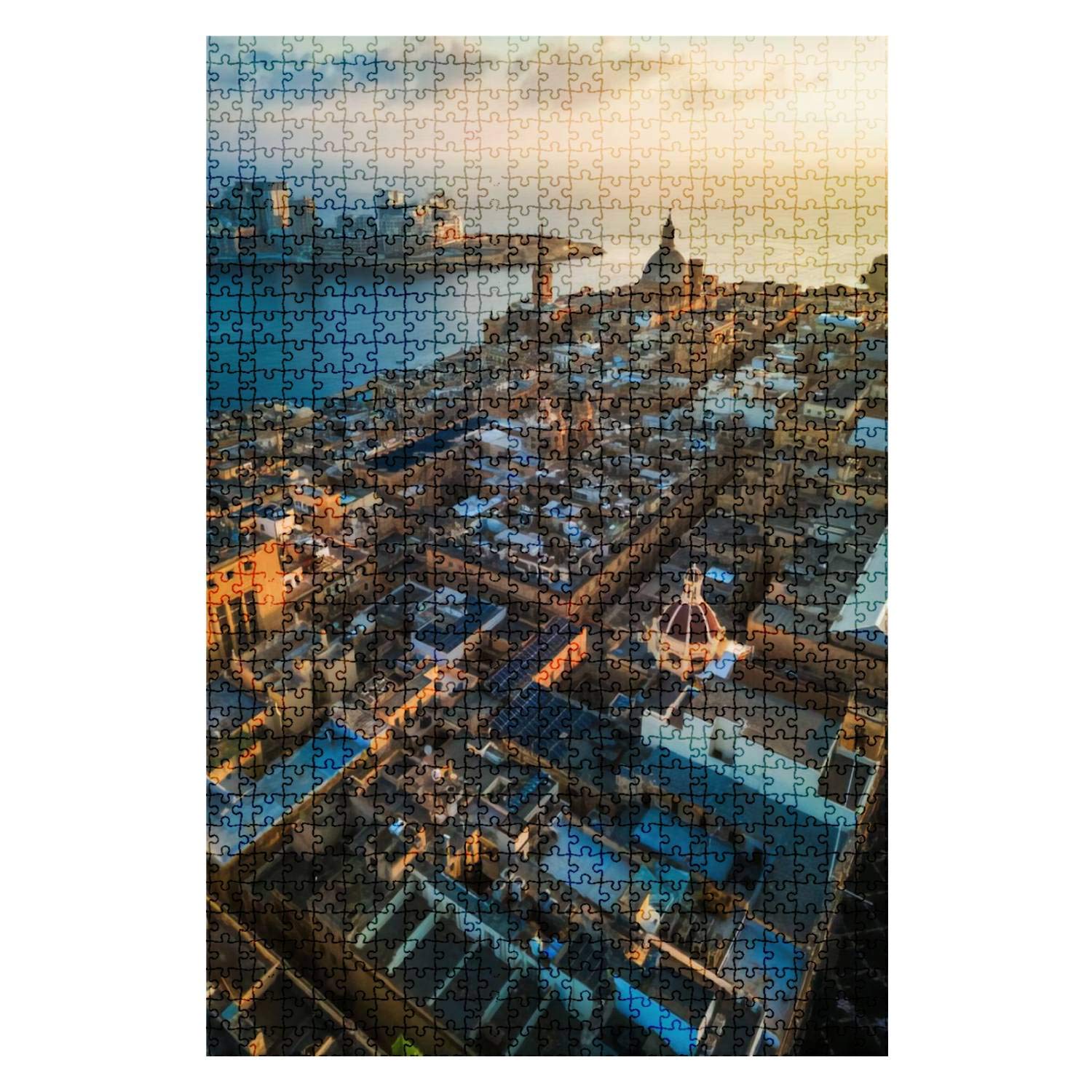 1000-Piece Wooden Jigsaw Puzzle - Valletta Malta Sunrise with Our Lady of Mount Carmel | Challenging Adult & Kids Puzzle | DIY Educational Toy & Home Decor Gift | Perfect for Family Game Night & Classroom Activities