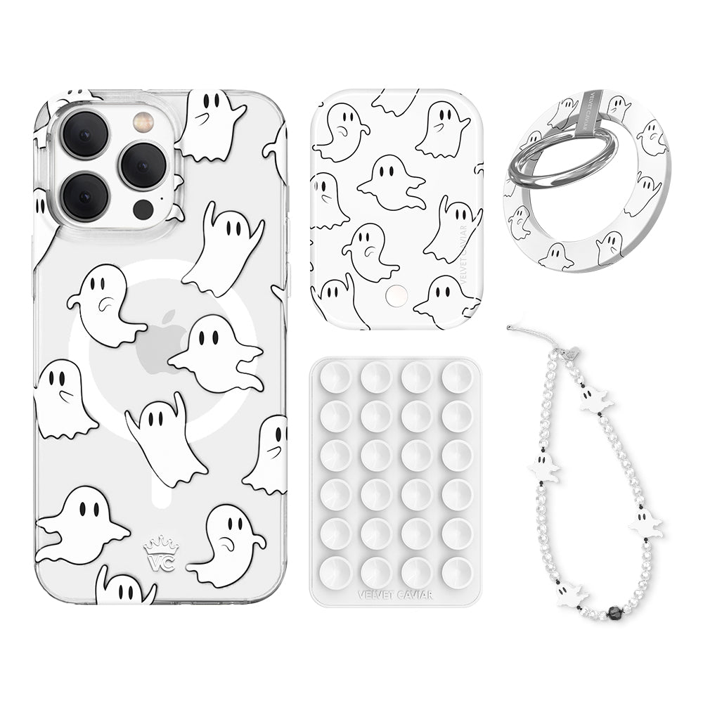 Ghosted iPhone Bundle Set - Anti-Slip Grip for iPhone 12/13/14/15 Pro Max - Perfect for Gym, Running & Outdoor Activities