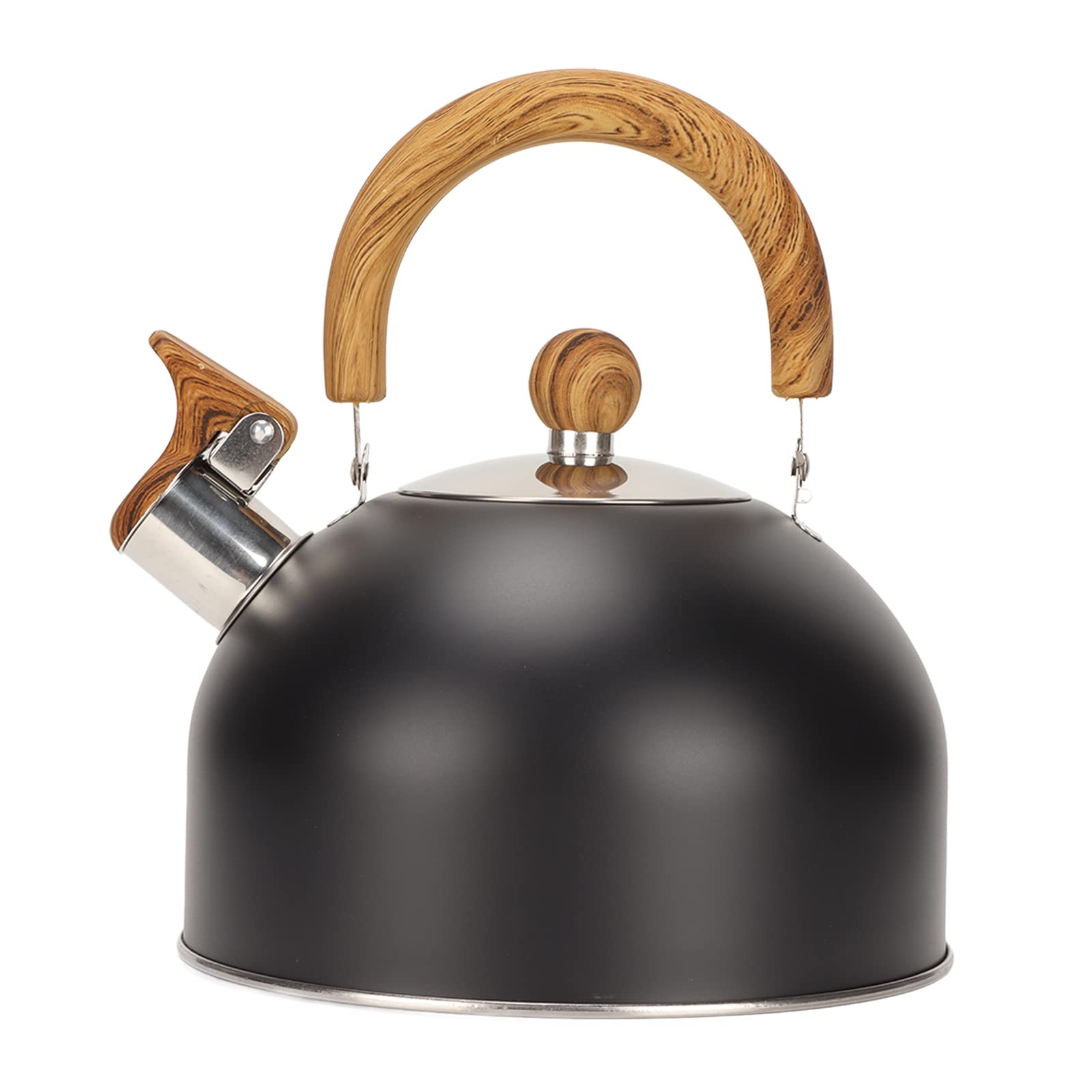 2.5L Stainless Steel Whistling Tea Kettle - Classic Stovetop Whistle Kettle with Ergonomic Handle, Rustproof & Anti-Scald Design for Home, Kitchen, Camping & Office Use