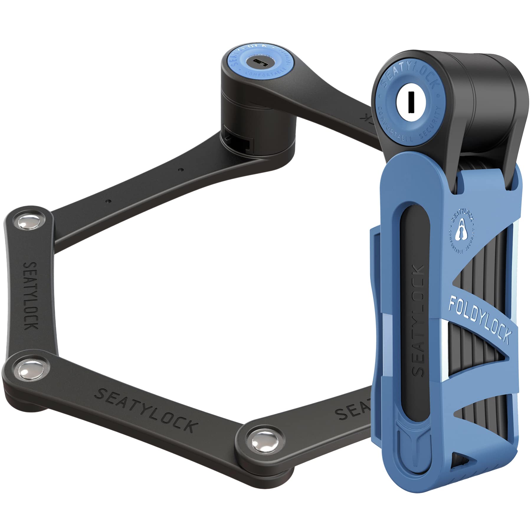 FoldyLock Mini Folding Bike Lock - Lightweight High Security Bicycle Lock with Key & Case - Heavy Duty Anti-Theft Protection for Bikes, Scooters & E-Bikes - 75cm - Perfect for Urban Commuting & Outdoor Adventures