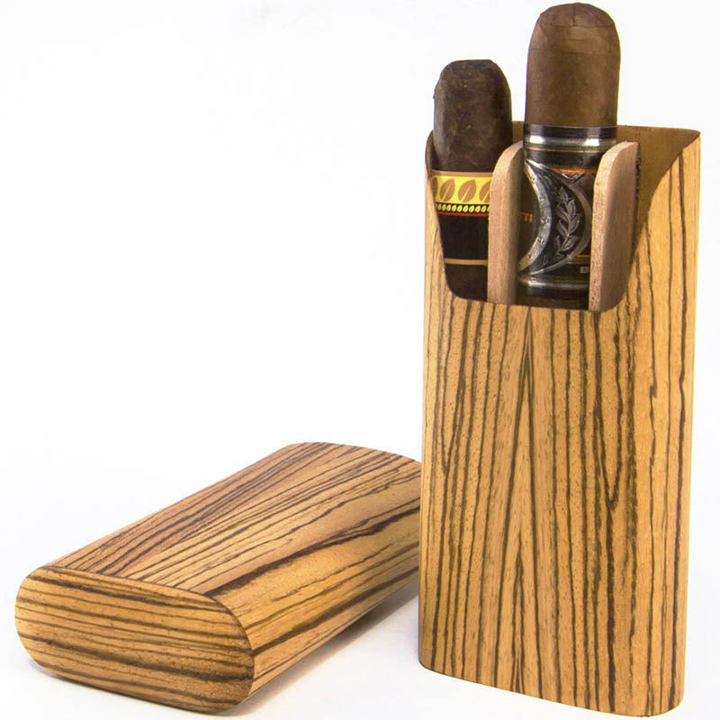 Premium Zebrawood Cigar Case - Handcrafted Humidor for Cigars - Perfect for Travel, Gifts & Luxury Storage
