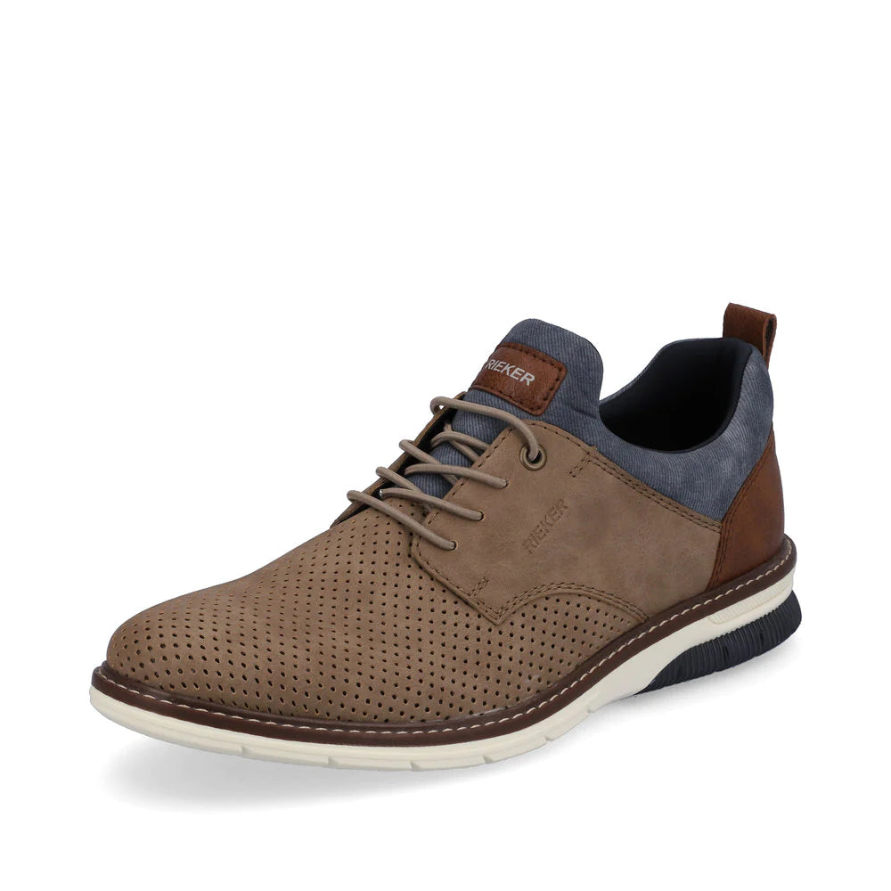 Rieker 14450 Grey Men's Comfortable Casual Shoes for Walking, Work & Everyday Wear - Lightweight & Breathable Sneakers