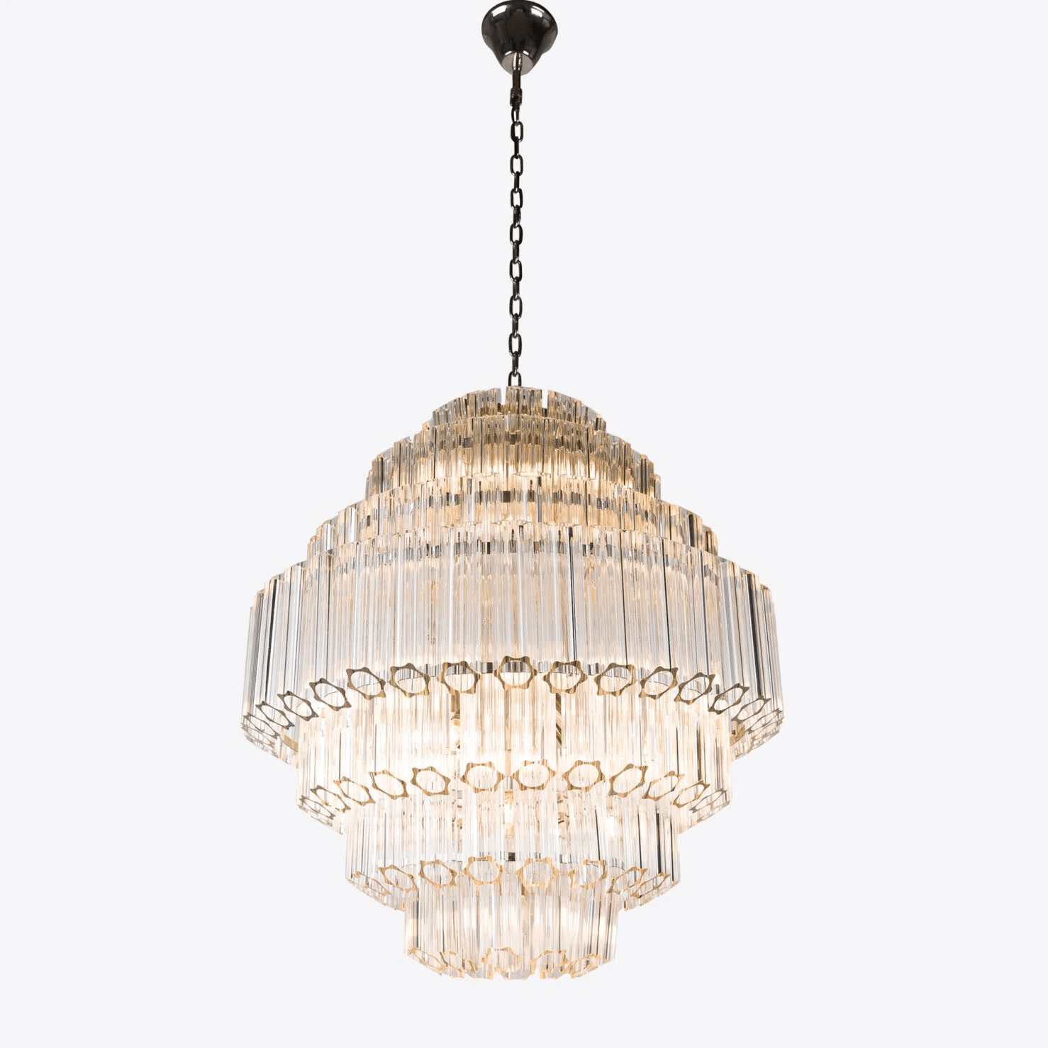 Grande Palermo Clear Crystal Chandelier - Elegant Modern Lighting Fixture for Dining Room, Living Room & Bedroom