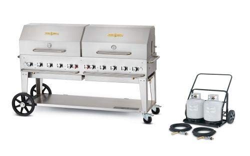 Crown Verity CV-MCC-72RDP 72-Inch Commercial Propane Gas Grill with Dual Roll Domes, 14