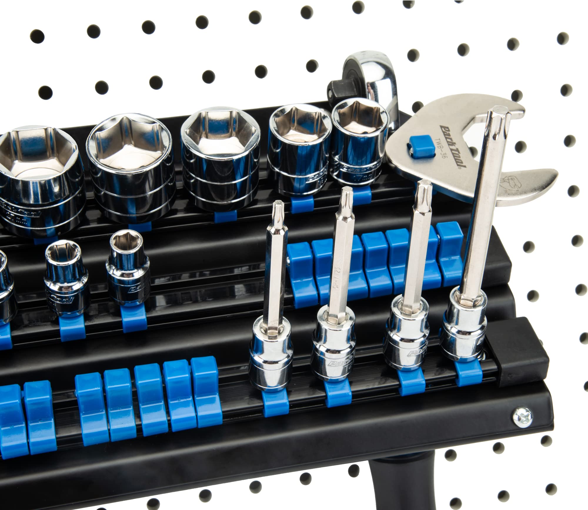 Park Tool JH-3 Wall-Mounted Socket Bit and Torque Tool Organizer | Bike Repair Tool Storage | Perfect for Home Garage & Professional Bike Shops