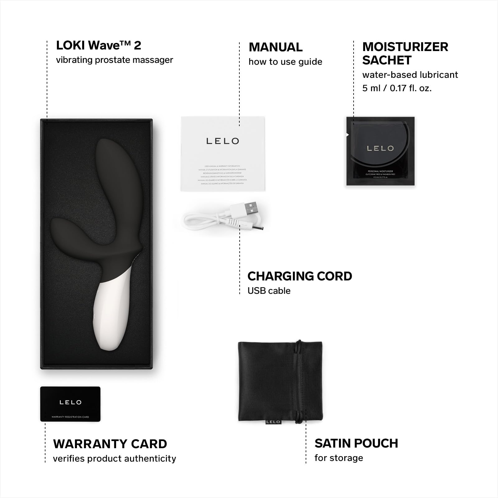 LELO Loki Wave 2 Prostate Massager for Men - 12 Vibration Modes, Waterproof Anal Plug Sex Toy - Perfect for Solo Play & Couples Intimacy - Black