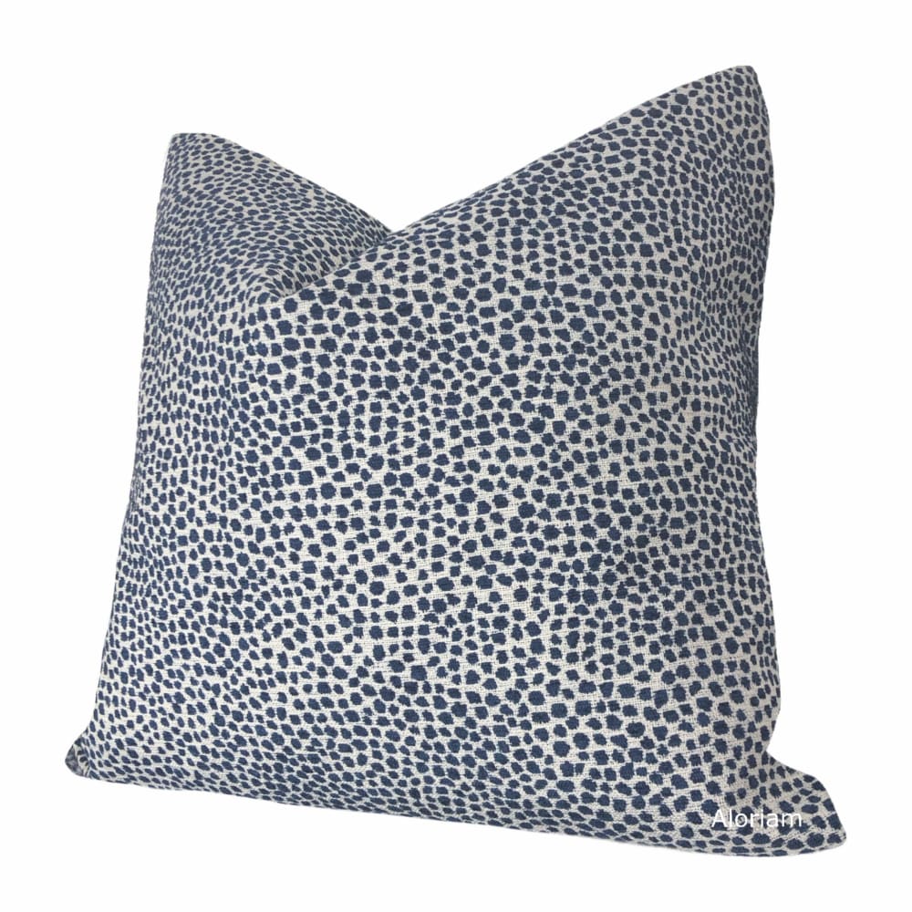 Harper Navy Blue Chenille Dots Pillow Cover - Soft Decorative Throw Pillow Case for Sofa, Bed & Couch - 18x18 Inches Home Decor Accent