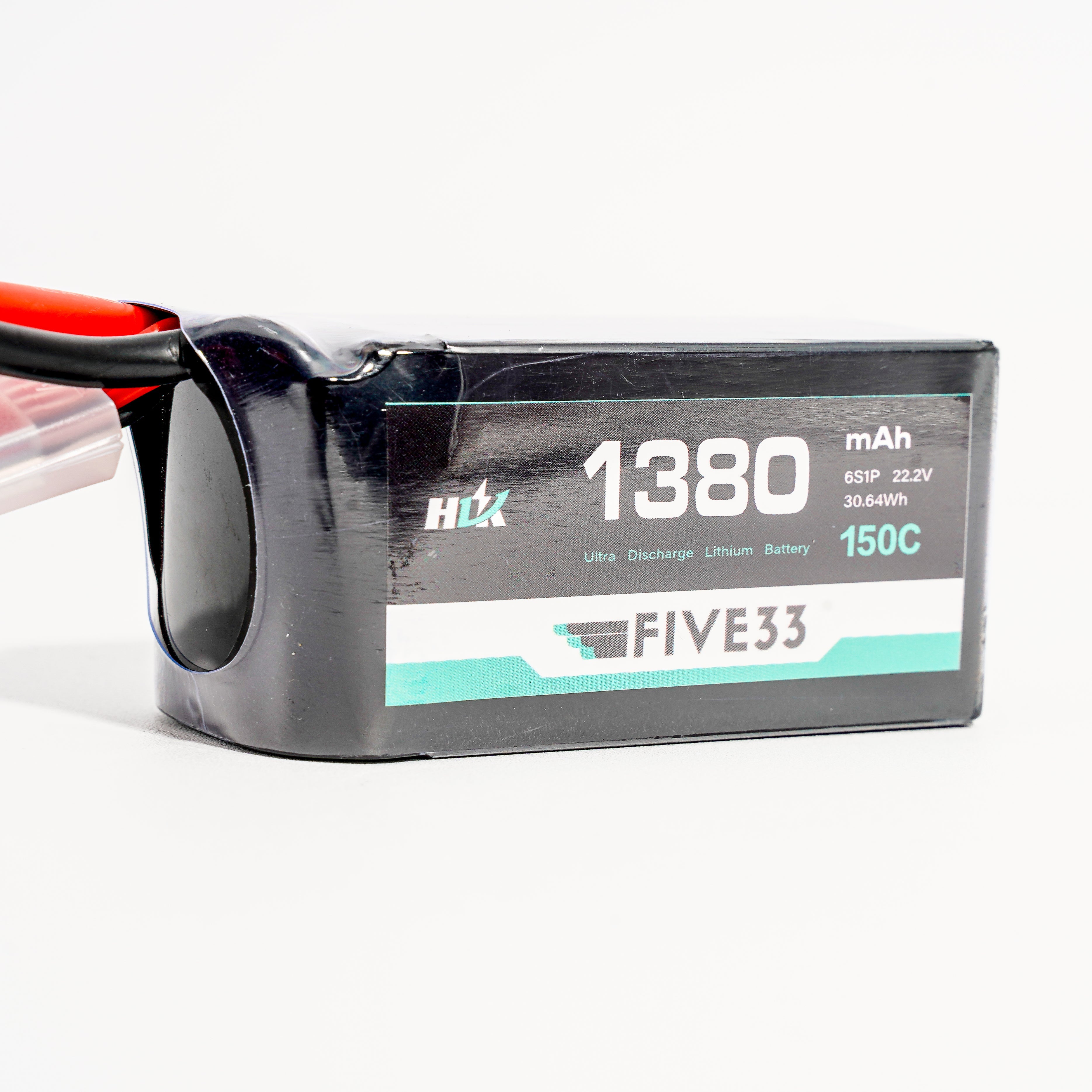 Five33 Budget 1380mAh 6S 22.2V 150C Lipo Battery for RC Drones, Cars, and Airplanes - High Performance Rechargeable LiPo Pack