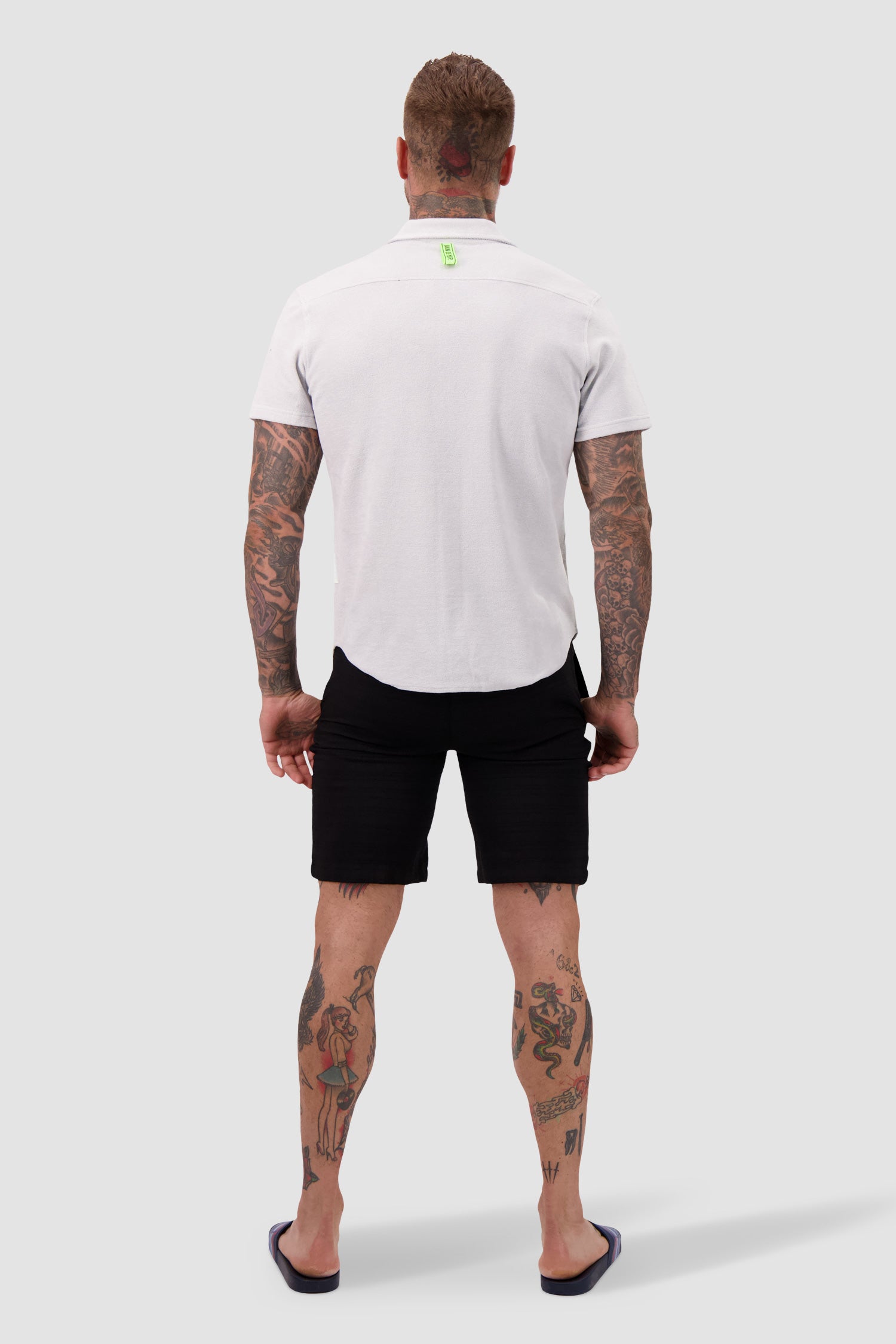 Bain De Mer Grey Towel Linen Shirt Short Sleeve - Lightweight & Breathable for Summer Beach & Casual Wear