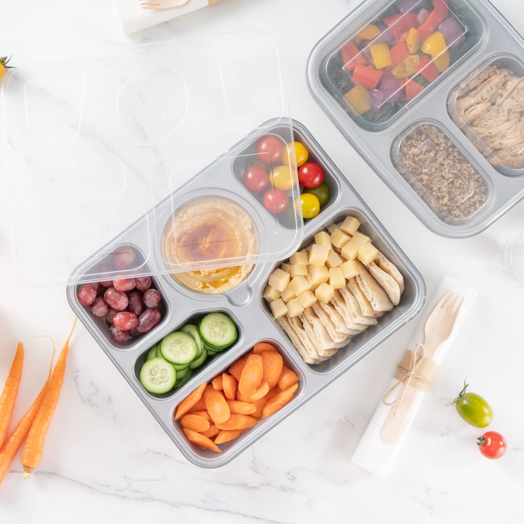 Restaurantware Futura 50.7oz Meal Prep Containers with Lids - 100 Pack Tamper-Evident Microwavable Disposable Plastic Food Storage Containers for Takeout, Lunches & Meal Prepping - BPA-Free, Leak-Proof (Ideal for Restaurants, Catering & Home Meal Prep)
