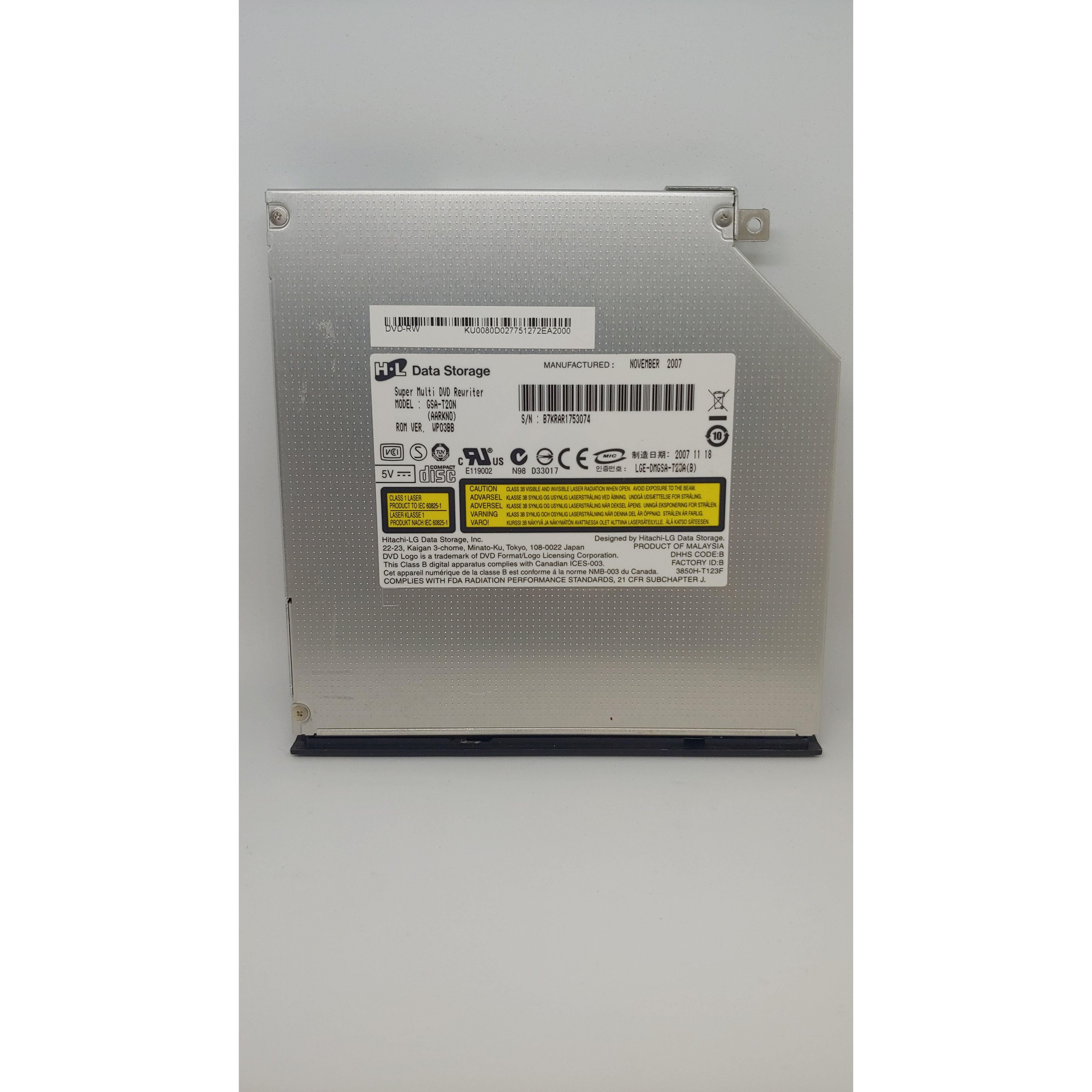 Hitachi LG DVD±RW DL Optical Drive - GSA T20N (AARKNO) Laptop DVD Burner - Perfect for Data Backup, Media Playback & Disc Burning