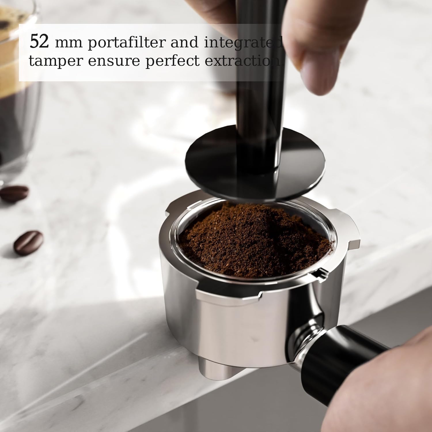 Kismile 20 Bar Espresso Machine with Milk Frother Steam Wand - Compact Cappuccino & Latte Maker for Home, 40oz Removable Water Tank, Stainless Steel - Perfect for Coffee Lovers & Small Kitchens