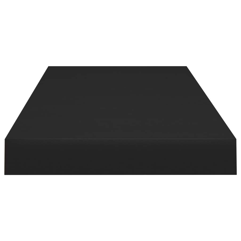 Modern Floating Wall Shelf Set - Black MDF Wall Mounted Display & Storage Shelves (23.6