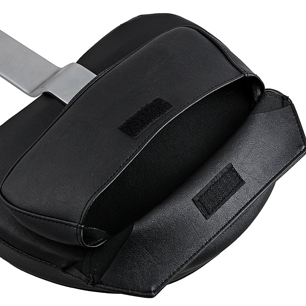 Harley Touring Electra Street Glide Detachable Adjustable PU Leather Driver Backrest with Pocket & Chrome Switch Dash Trim Cover - Comfortable Motorcycle Seat Support for Long Rides & Road Trips