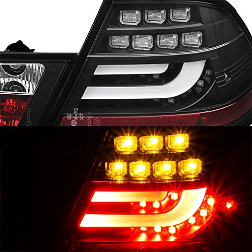 AKKON LED Tail Lights for 2000-2003 BMW E46 3-Series Coupe - Black Light Tube Design Brake Lamps Pair (2-Door) | Upgrade Your Car's Style & Night Visibility