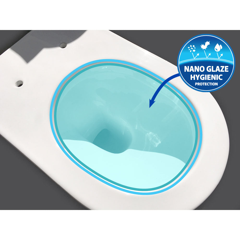 Fienza Empire Back to Wall Toilet Suite - Modern One-Piece Elongated Bowl with Soft-Close Seat for Bathroom & Powder Room Renovation